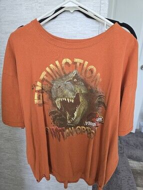 Mens Orange Dino Graphic Tee